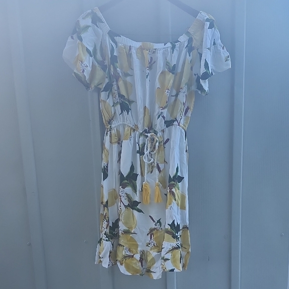 blue island Dresses & Skirts - Blue Island Floral Off-Shoulder Dress